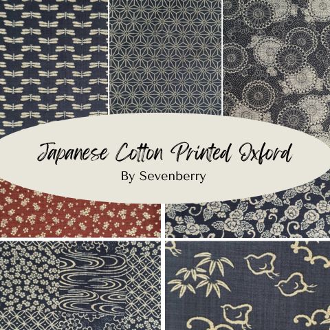 Japanese Cotton Printed Oxford by Sevenberry