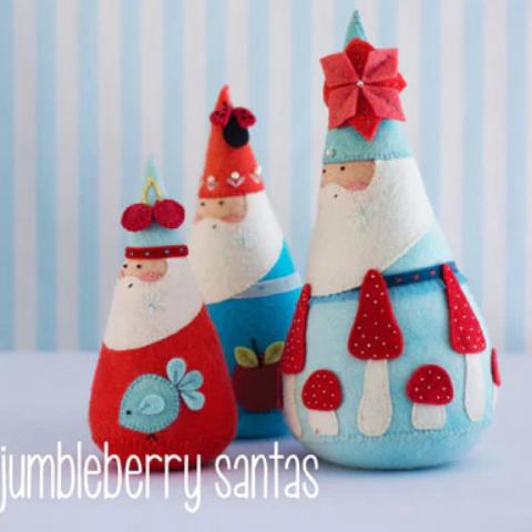 May Blossom Felt Pattern: Jumbleberry Santas