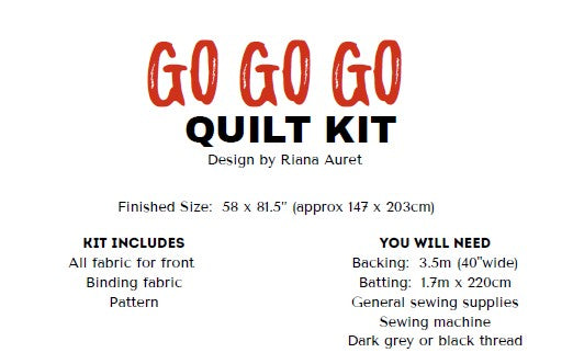 GO GO GO Quilt Kit and Backing Fabric