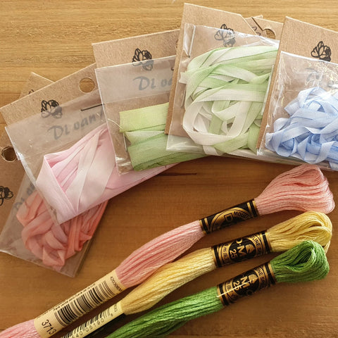 Heart or Wreath Silk Ribbon Embroidery Kit and Pattern