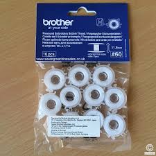 Brother Pre-wound Embroidery Bobbins Black 10-pack 11.5 Size