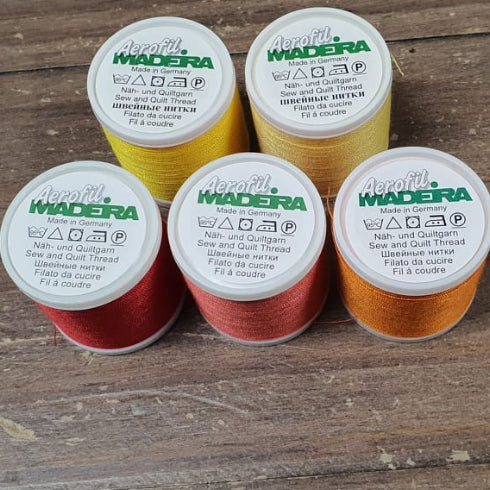 Madeira Aerofil No.120 400m -  Yellows, Oranges and Reds