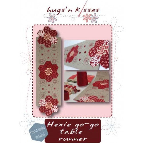 Hug's n Kisses Hexie Go-Go Table Runner