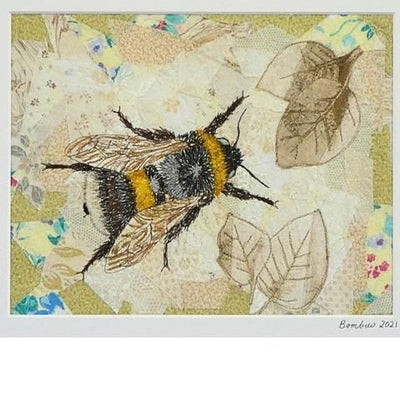 Thread-painted Bumblebee on Free-Form Applique Class by Mary Jane Sneyd
