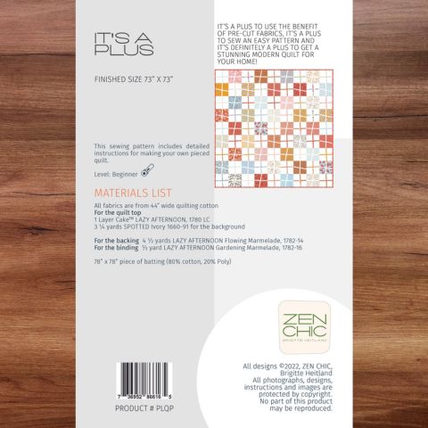 Zen Chic - It's A Plus Quilt Pattern