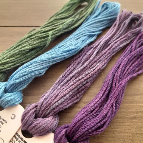 House of Embroidery Stranded Cotton - Blues, Purples & Greens