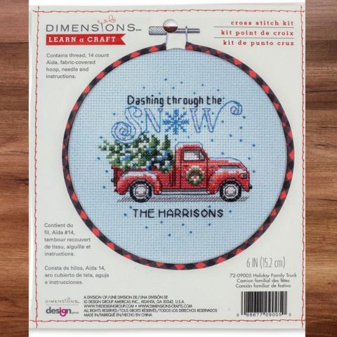 Dimensions Cross Stitch Kit - Holiday Family Truck