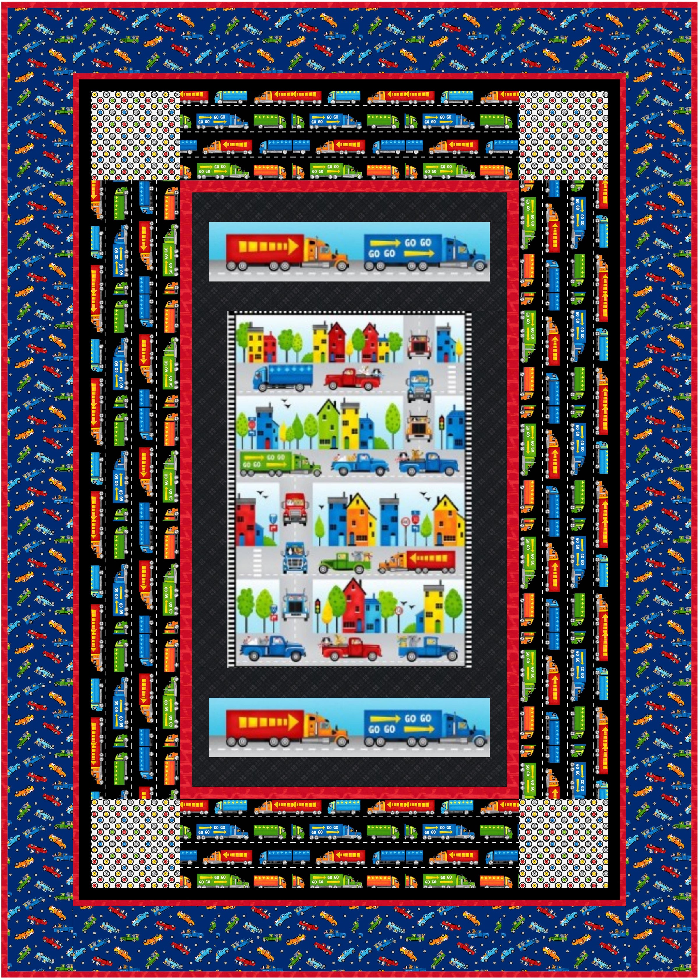 GO GO GO Quilt Kit and Backing Fabric