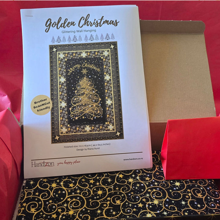 Golden Christmas Wall hanging Quilting Kit