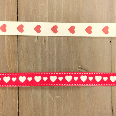 Red and White Decorative Ribbon per 50cm