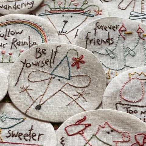Sunshine and Lollipops materials and tools for Homespun Block of the Month