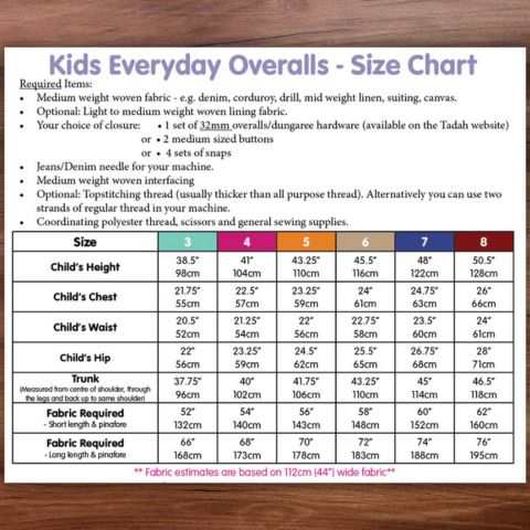 Tadah Pattern: Kids Everyday Overalls