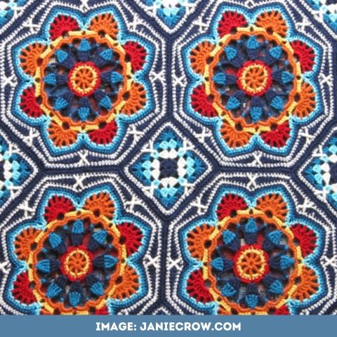 Persian Tiles Crochet Blanket by Janie Crow - Handzon&