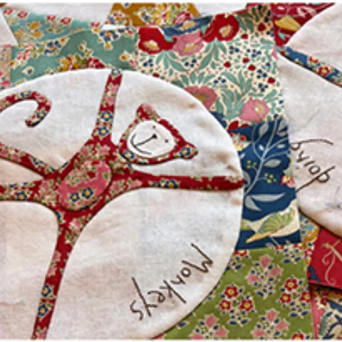 Sunshine and Lollipops materials and tools for Homespun Block of the Month