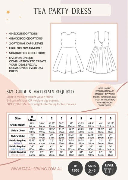 Tadah Patterns: Tea Party Dress