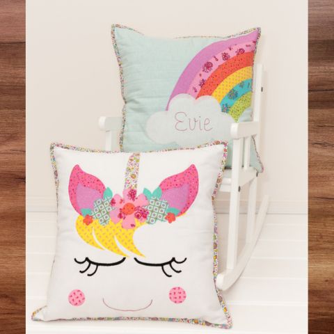 Unicorn Dreams Cushion Pattern by Tied with a Ribbon