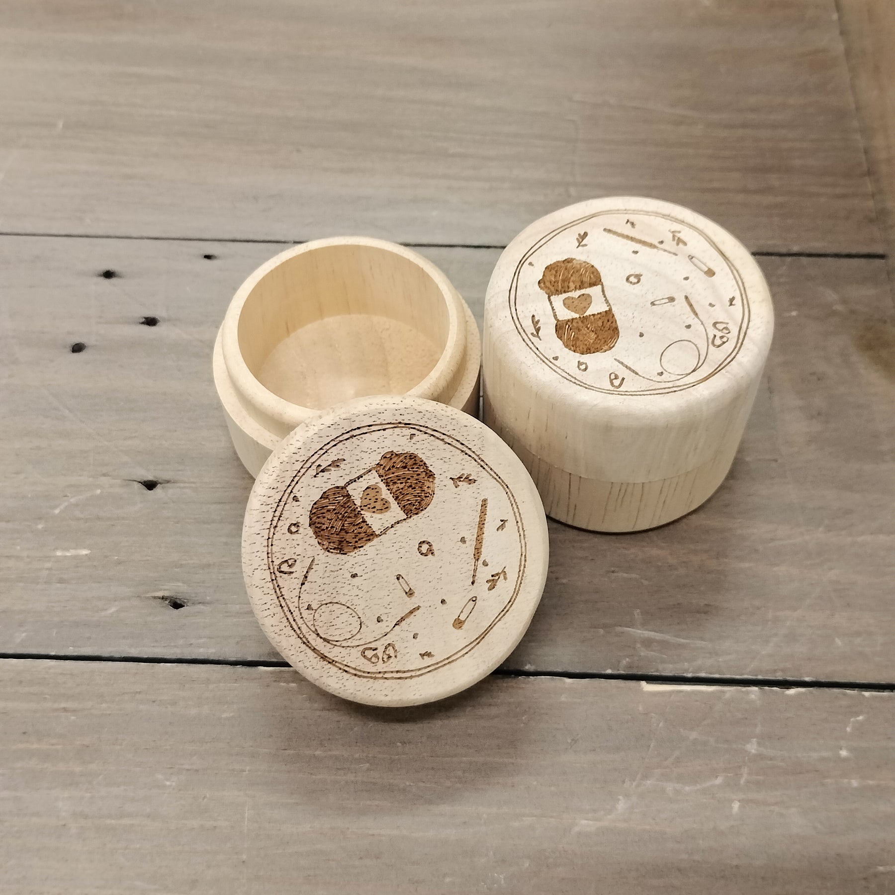 Wooden "Knitting" Storage Container The Handzon Shop