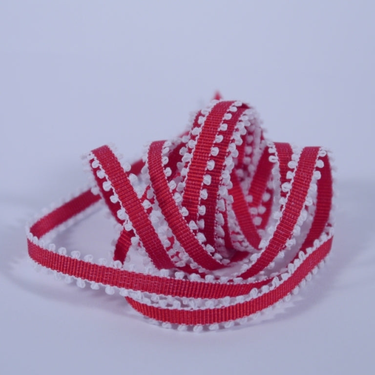 Red and White Decorative Ribbon per 50cm