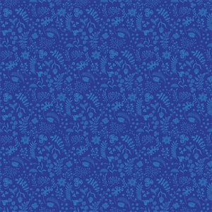 Y3346-92 Leaves Dark Royal Blue