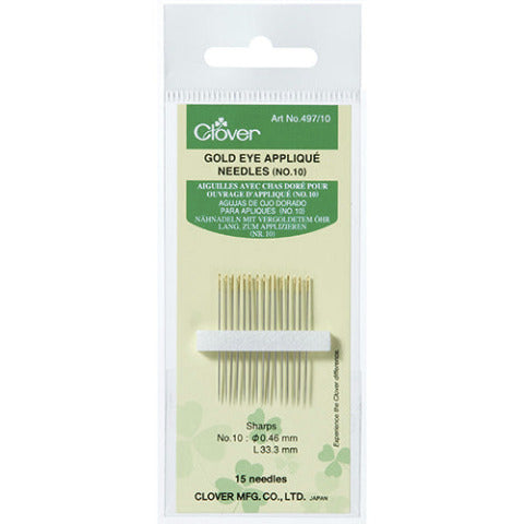 Clover Gold Eye Applique Needles
