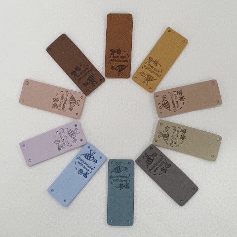Leatherette Fold Over Labels - &
