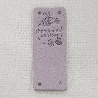 Leatherette Fold Over Labels - 'Handmade with Love'