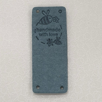 Leatherette Fold Over Labels - 'Handmade with Love'