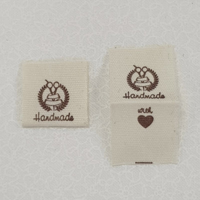 Woven Fabric Sew-in Labels 'Handmade with Love'