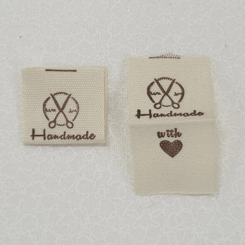 Woven Fabric Sew-in Labels 'Handmade with Love'