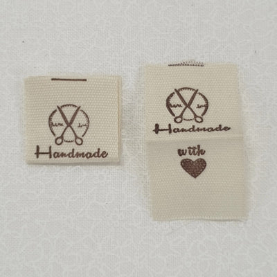 Woven Fabric Sew-in Labels 'Handmade with Love'