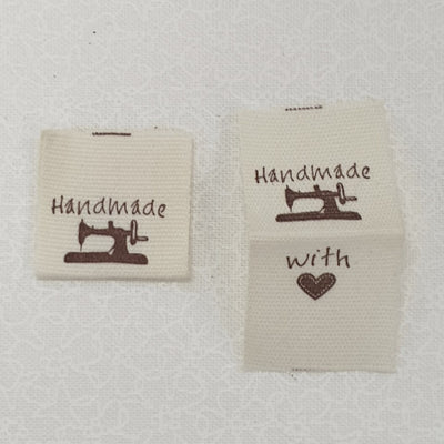 Woven Fabric Sew-in Labels 'Handmade with Love'