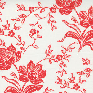 20410-14 Woodblock Floral Ivory/Red