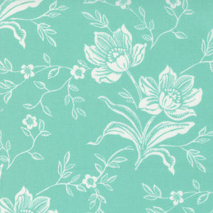 20410-26 Woodblock Floral Aqua