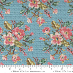 7402-16 Pink Floral Needlepoint - Tranquil