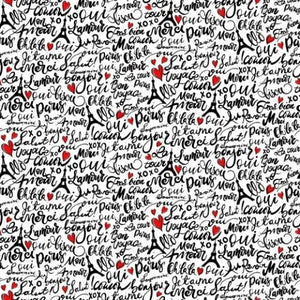 C8691 Parisian Words White