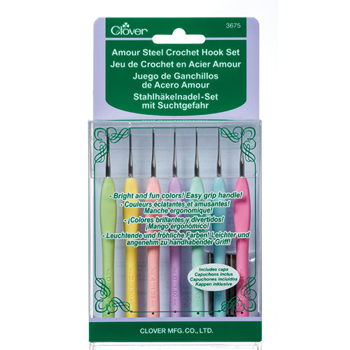 Clover Amour Steel Crochet Hook Set - Small Sizes