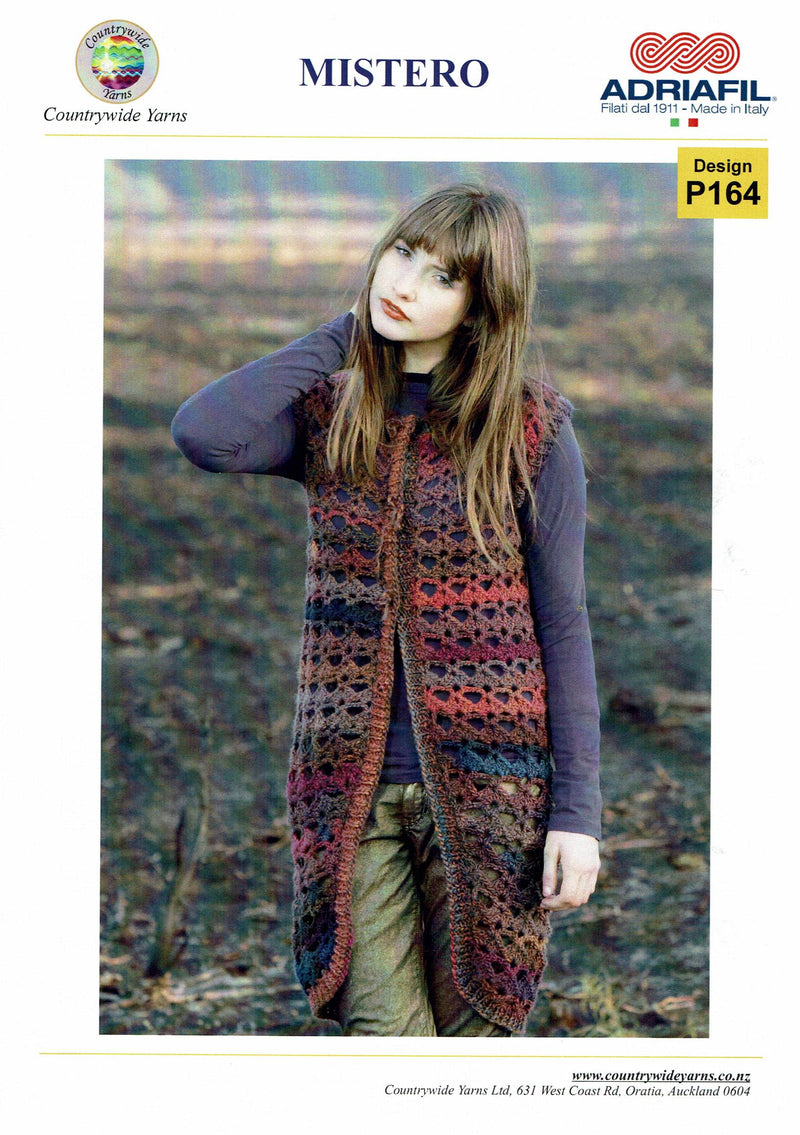 Countrywide 164  Mistero Womens Crocheted/Knitted Long Waistcoat 14 Ply
