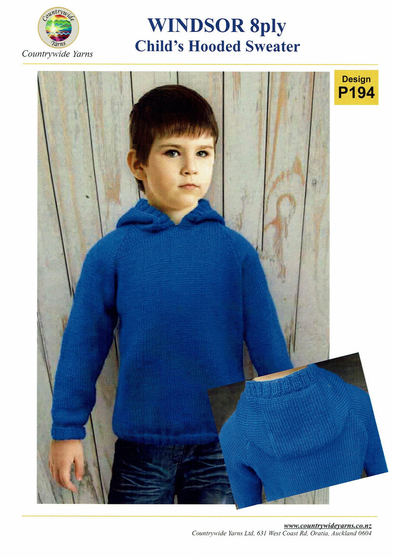 Countrywide 194   Windsor 8 Ply Childs Hooded Sweater