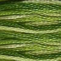 A close up of stranded thread col 92 Variegated Avocado