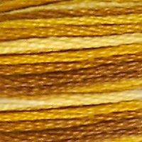 A close up of stranded thread col 111 Variegated Mustard