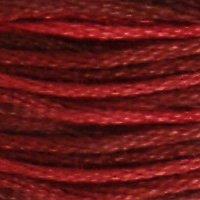 A close up of stranded thread col 115 Variegated Garnet