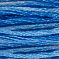 A close up of stranded thread col 121 Variegated Delft Blue