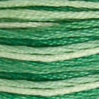 A close up of stranded thread col 125 Variegated Seafoam Green
