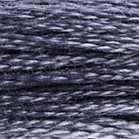 Close up of DMC stranded cotton shade 317 Steel Grey