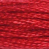 Close up of DMC stranded cotton shade 321 Red