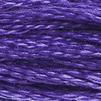 Close up of DMC stranded cotton shade 333 Deep Violet