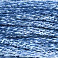 Close up of DMC stranded cotton shade 334 Pale Indigo Blue