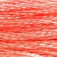 Close up of DMC stranded cotton shade 352 Salmon