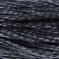 Close up of DMC stranded cotton shade 413 Iron Grey