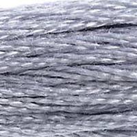Close up of DMC stranded cotton shade 415 Chrome Grey